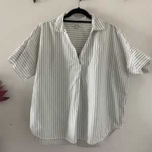 Madewell Courier Button-Back Shirt in Stripe